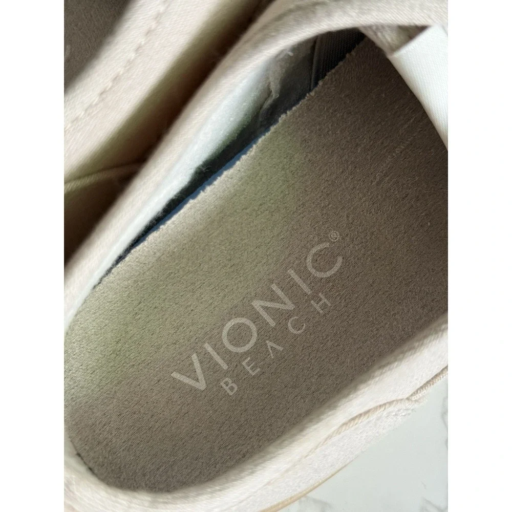 VIONIC Beach Cyan Slip On Sneaker Womens 8 Beige Lace Up Comfort Shoe NWOT - Picture 7 of 10